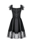 Black Gothic Sweet Bow Lace Lolita Dress DW1159 - Gothlolibeauty