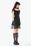 Black Gothic Sweet Bow Lace Lolita Dress DW1159 - Gothlolibeauty