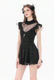 Dark Sacred Lace High-Neck Gothic Dress DW1164