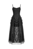 Dark Rite Gothic Lace and Mesh Long Dress DW1165