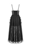 Dark Rite Gothic Lace and Mesh Long Dress DW1165