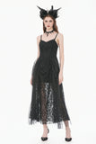 Dark Rite Gothic Lace and Mesh Long Dress DW1165