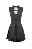 Dark Punk Spider-Web Cutout Corset Mini Dress DW1167