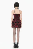 Sweet Punk Red  Black Tartan Cami Dress with Heart Buckle  DW1173