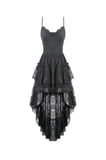 Retro Gothic Lace Camisole High-Low Ruffle Tail Dress DW1177