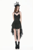 Retro Gothic Lace Camisole High-Low Ruffle Tail Dress DW1177