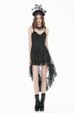 Retro Gothic Lace Camisole High-Low Ruffle Tail Dress DW1177