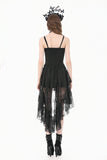 Retro Gothic Lace Camisole High-Low Ruffle Tail Dress DW1177