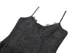 Retro Gothic Lace Camisole High-Low Ruffle Tail Dress DW1177