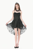 Gothic Romantic All-Stretch Lace Cami Dress with High-Low Ruffle Tail Hem DW1178