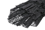 Gothic Romantic All-Stretch Lace Cami Dress with High-Low Ruffle Tail Hem DW1178