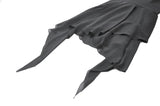 Goth V-Neck Lace Embroidery Asymmetric Flowy Chiffon Dress DW1180
