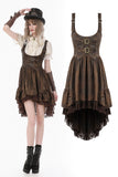 Steampunk Vintage Tie-Dye Leather Patchwork Lace Dress DW1181