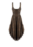 Steampunk Vintage Tie-Dye Leather Patchwork Lace Dress DW1181