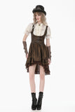 Steampunk Vintage Tie-Dye Leather Patchwork Lace Dress DW1181