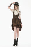Steampunk Vintage Tie-Dye Leather Patchwork Lace Dress DW1181