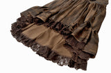 Steampunk Vintage Tie-Dye Leather Patchwork Lace Dress DW1181