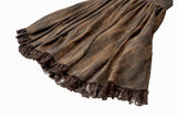 Steampunk Vintage Tie-Dye Leather Patchwork Lace Dress DW1181