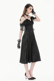Gothic Romantic Jacquard Gown with Lace Cap Sleeves  DW1189