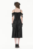 Gothic Romantic Jacquard Gown with Lace Cap Sleeves  DW1189