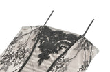 Gothic Two-Tone Lace Patchwork Dress with Floral Embroidery and Asymmetric Hem DW1190
