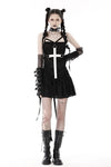 Gothic super white cross strap dress DW747