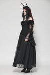 Gothic Black Tulle Feather Fantasy dress DW780