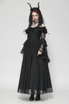 Gothic Black Tulle Feather Fantasy dress DW780