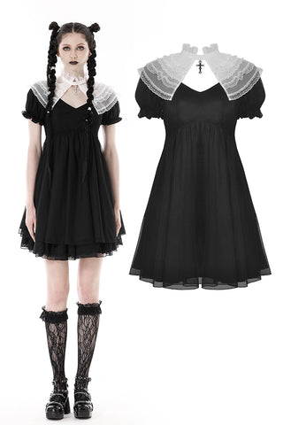 Gothic lolita cross black white princess dress DW807BK