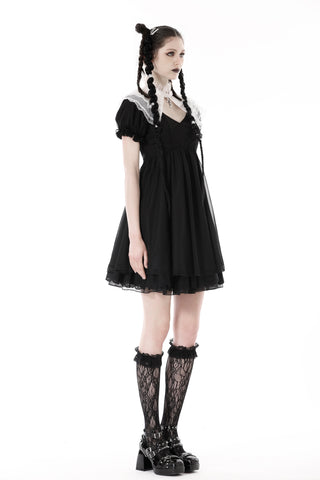 Gothic lolita cross black white princess dress DW807BK Gothlolibeauty Gothic lolita cross black white princess dress DW807BK Gothlolibeauty