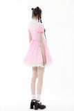 Gothic lolita cross pink white princess dress DW807PK