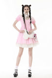 Gothic lolita cross pink white princess dress DW807PK