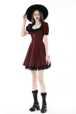 Devil magic moon red check dress  DW840