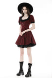 Devil magic moon red check dress  DW840