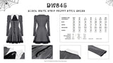 Black white strip preppy style dress DW845