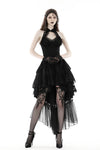 Gothic sexy claw chest high low lace halter dress DW852