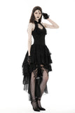 Gothic sexy claw chest high low lace halter dress DW852