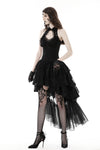 Gothic sexy claw chest high low lace halter dress DW852