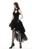 Gothic sexy claw chest high low lace halter dress DW852