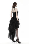 Gothic sexy claw chest high low lace halter dress DW852