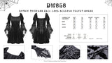 Gothic princess bell lace sleeves velvet dress DW858