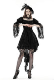 Gothic princess bell lace sleeves velvet dress DW858