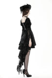 Gothic princess bell lace sleeves velvet dress DW858