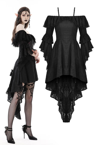 Gothic princess sleeves high low dress DW860