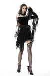 Gothic ruffle horn sleeves off-shoulder velvet dress DW864