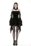 Gothic ruffle horn sleeves off-shoulder velvet dress DW864