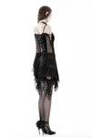 Gothic ruffle horn sleeves off-shoulder velvet dress DW864