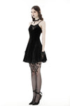 Black bat back sexy strap dress DW869