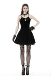 Black bat back sexy strap dress DW869