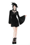 Gothic rose velvet big sleeve dress DW878